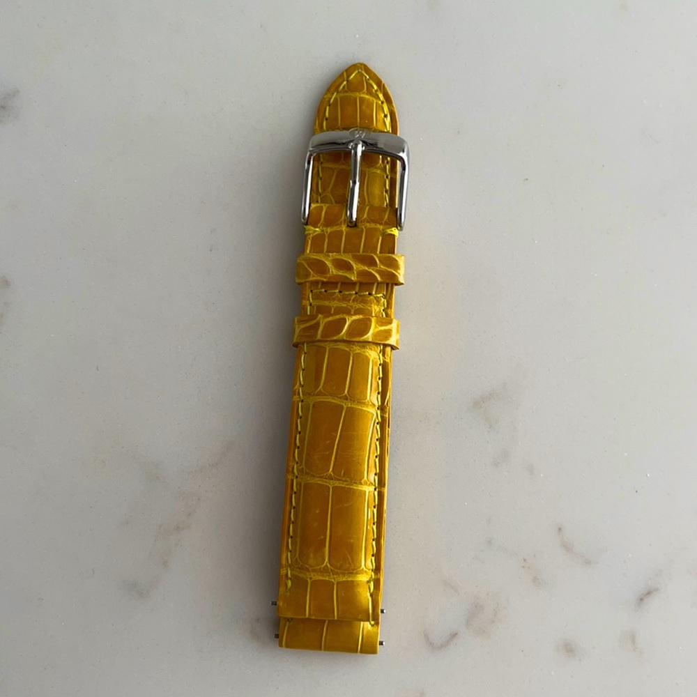 Mustard Yellow 18mm Alligator🐊Michele Watch Strap